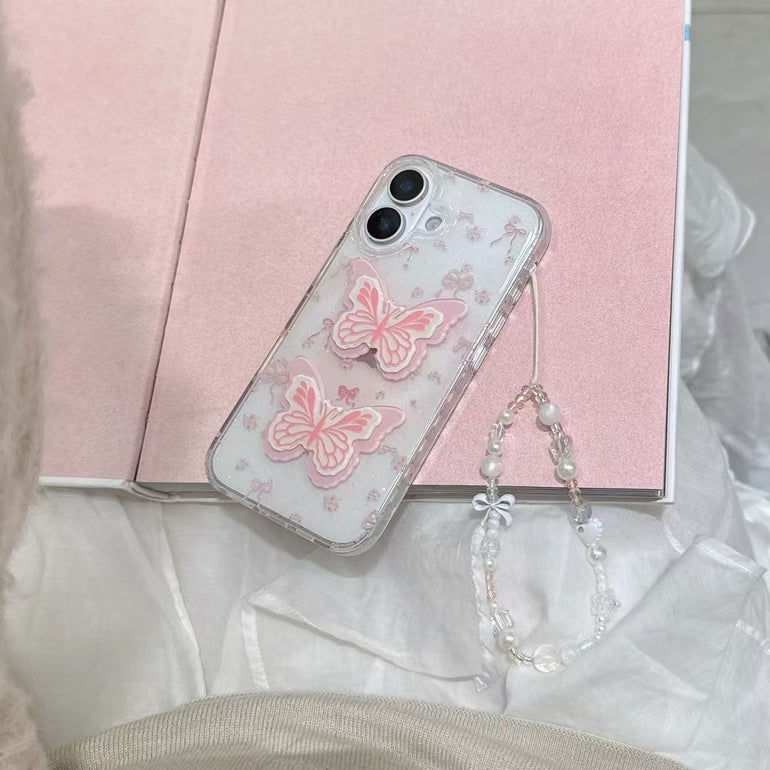 Butterfly Bow Silicon Case For iPhone With Cute Charm