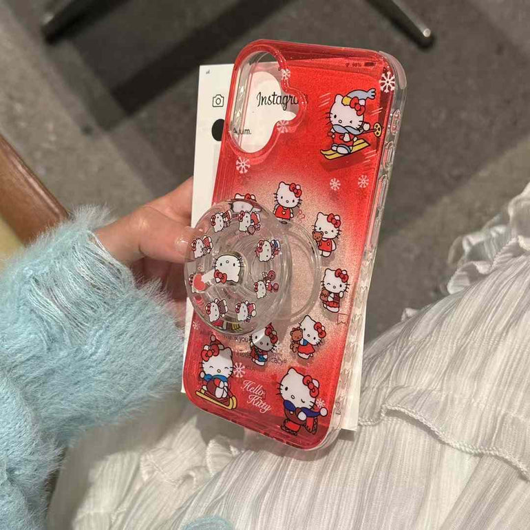 Kitty Riding Silicon Case For iPhone With Kitty Holder And Charm