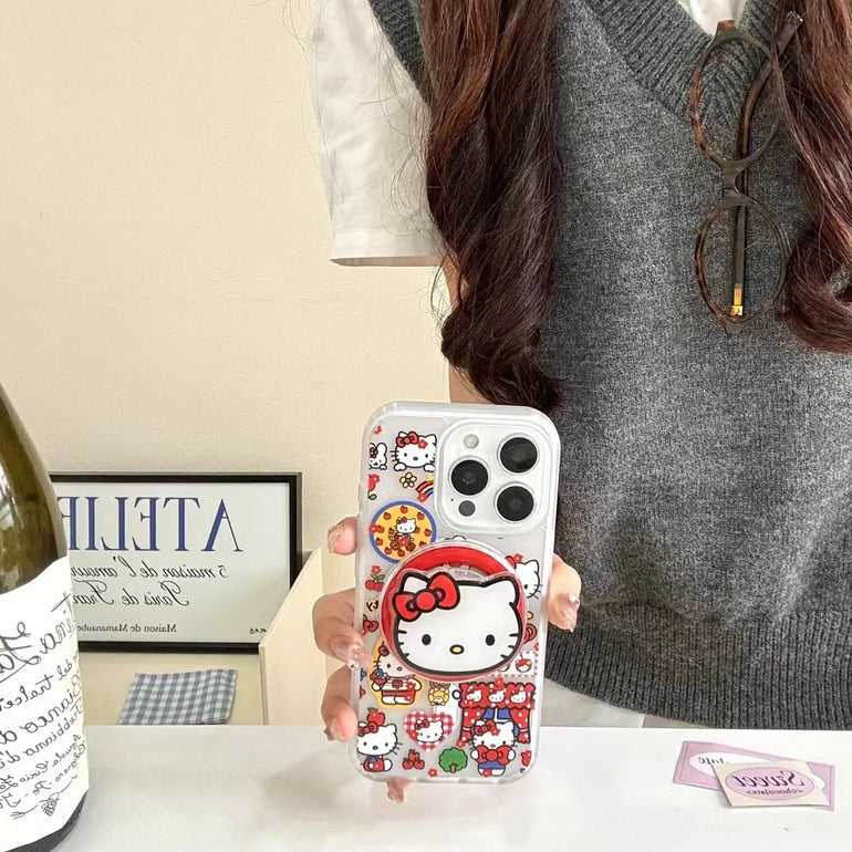 Kitty Silicon Magsafe iPhone Case With Magsafe Removable Holder