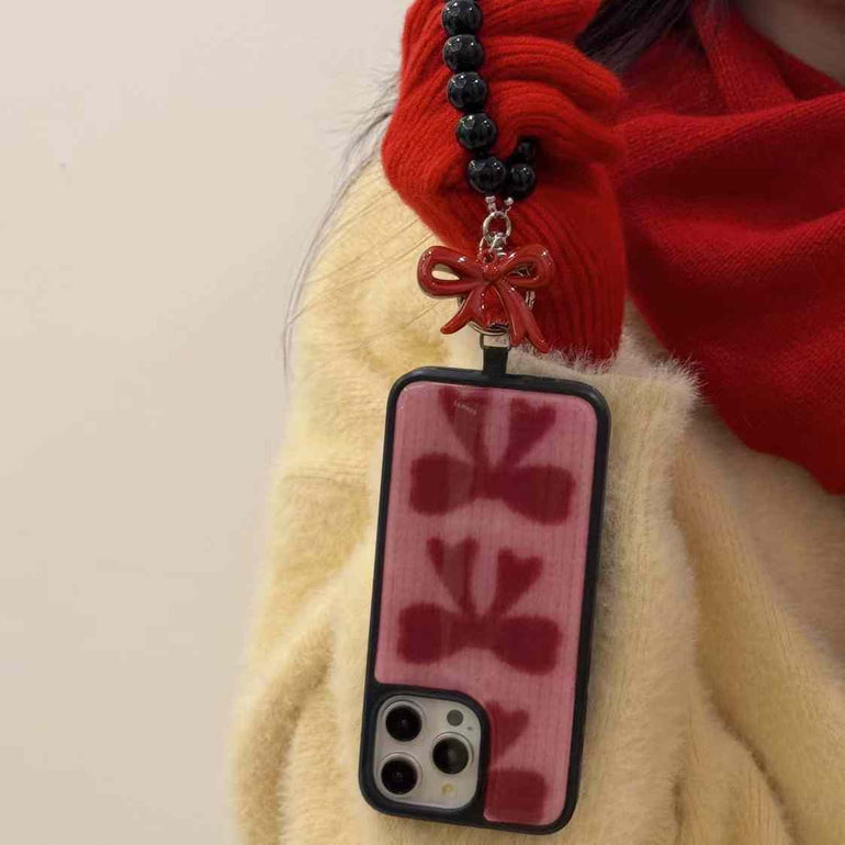 Sweet Bow Case For iPhone With Bow Beaded Charm