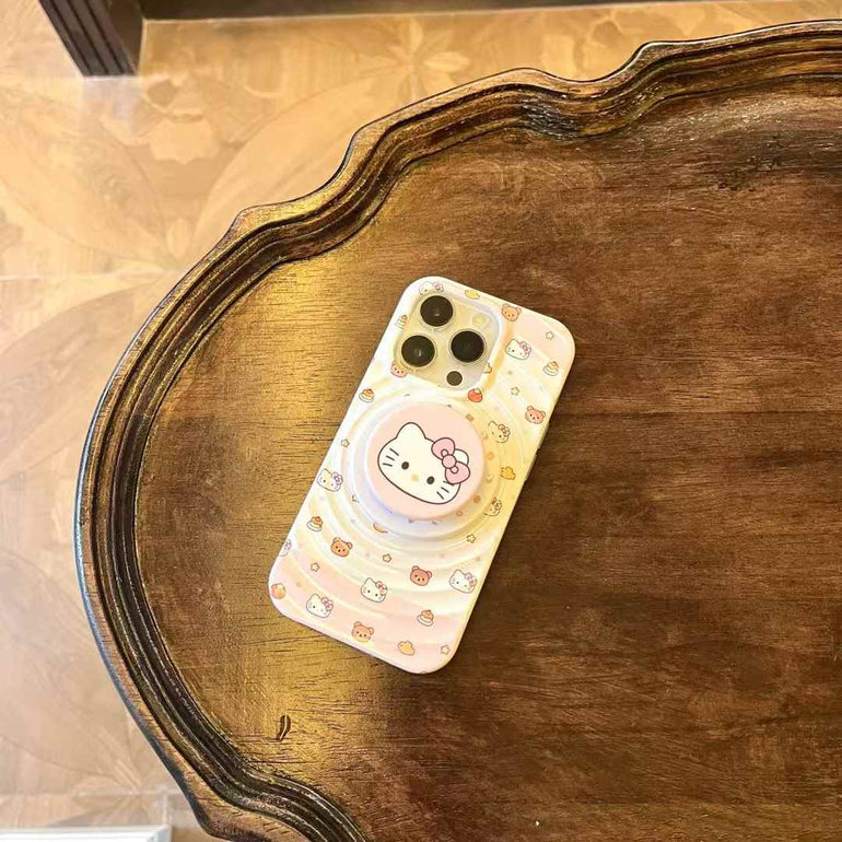 Kitty And Bear Ripple Case For iPhone With Kitty Magsafe Holder