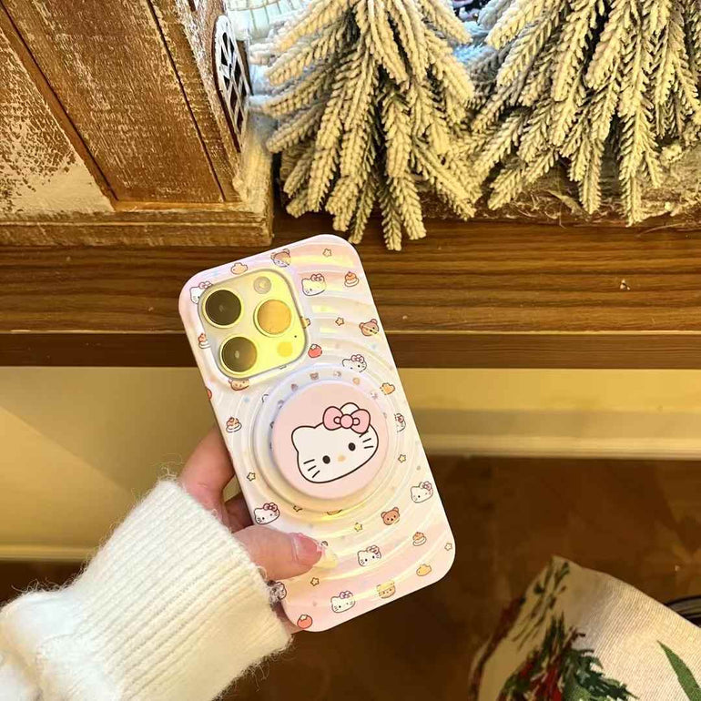 Kitty And Bear Ripple Case For iPhone With Kitty Magsafe Holder