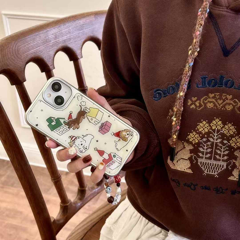 Baby Dogs Celebration Case For iPhone With Charm