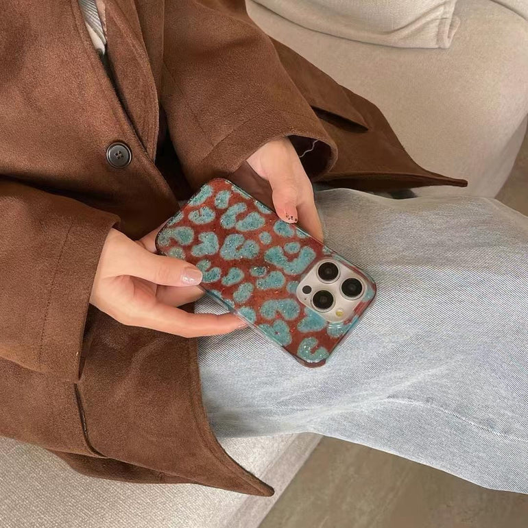 Glitter Leopard Silicon Case For iPhone