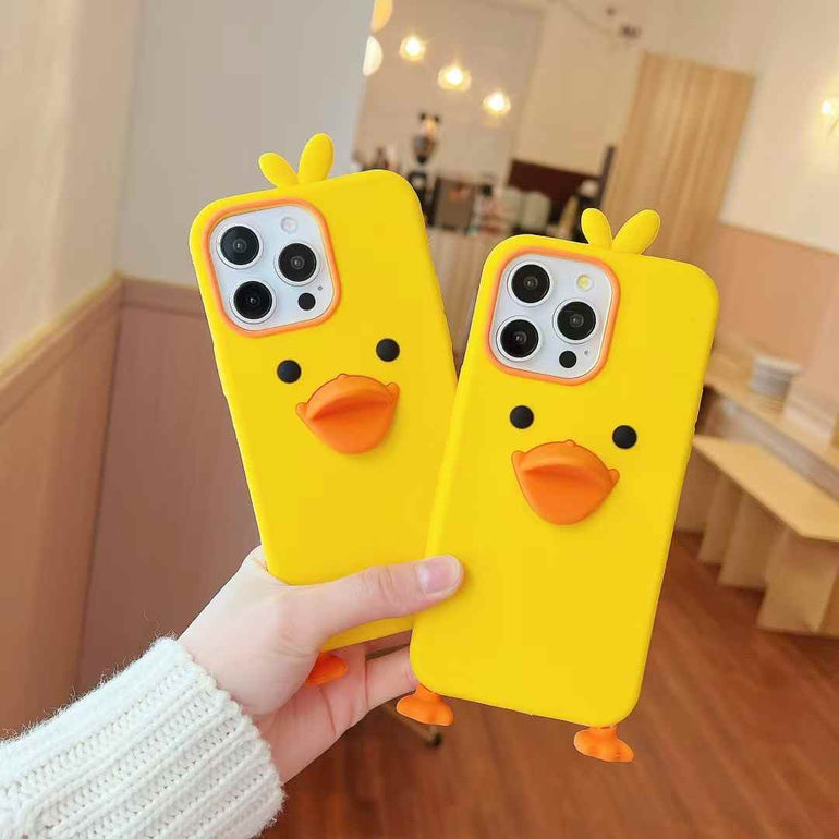 Cute Duck 3D Silicon Case For iPhone
