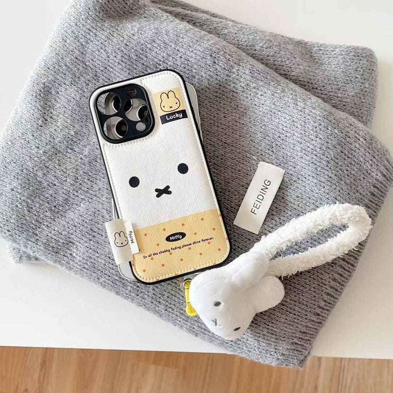 Lucky Bunny Fluff Case For iPhone With Bunny Charm