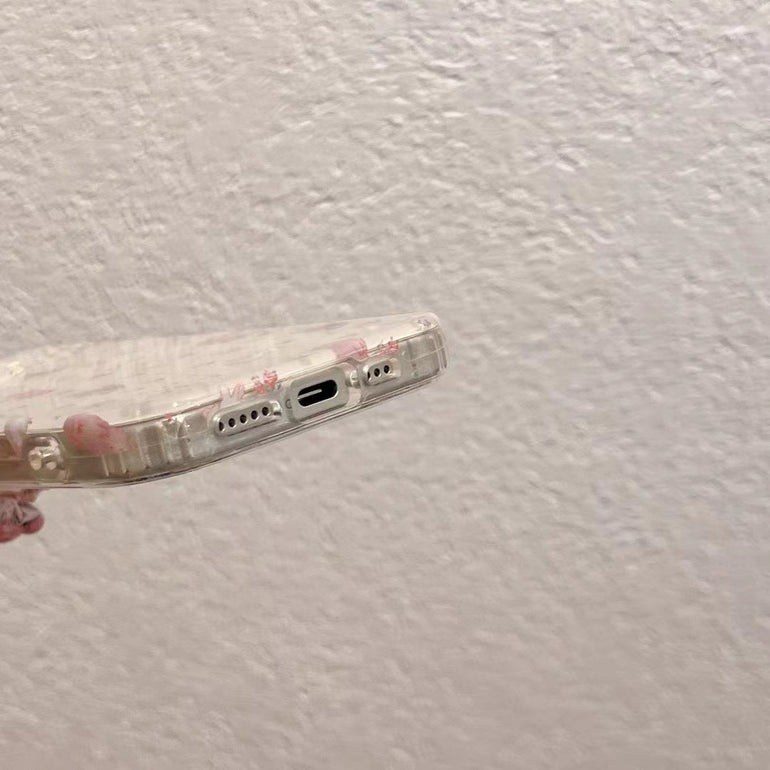 Cute Bunnies Silicon iPhone Case With Rabbit Charm