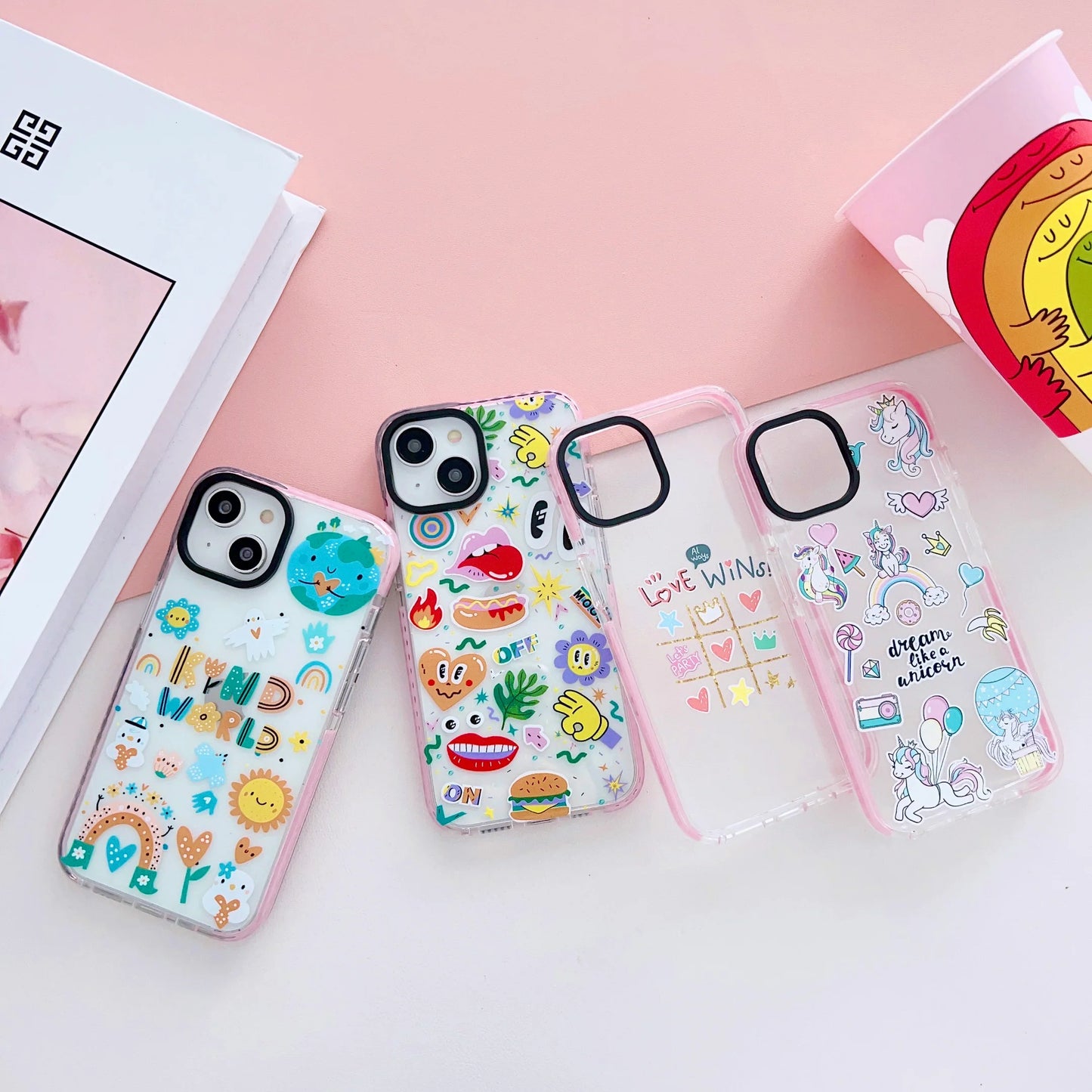 Impact Proof Silicon Case For iPhone ( Cute Sticker Design )