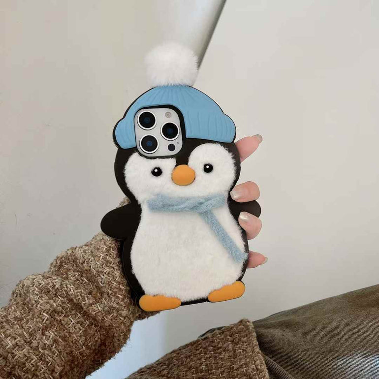 Penguin With Scarf Plush Silicon iPhone Case