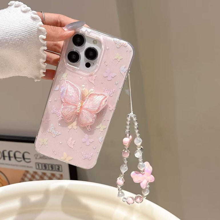 Butterfly Silicon Case For iPhone With Butterfly Charm