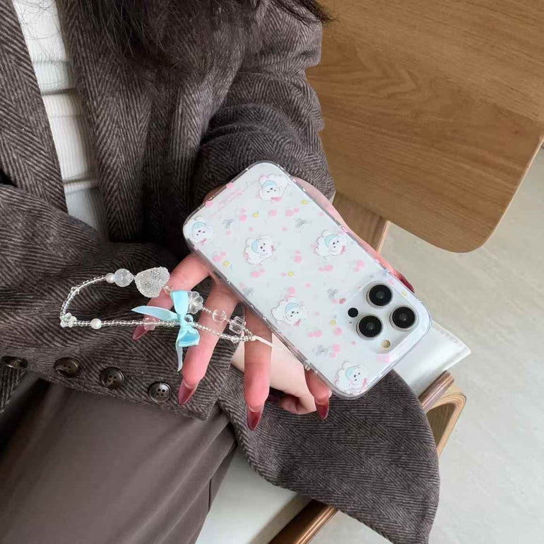 Baby Puppy Silicon Case For iPhone With Bow Charm