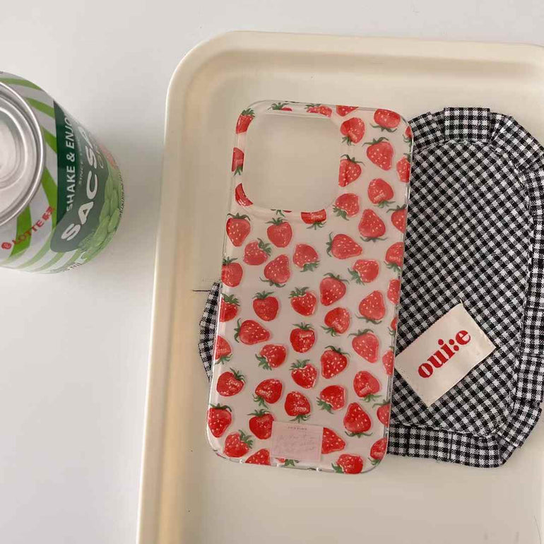 Strawberry Pattern Silicon iPhone Case
