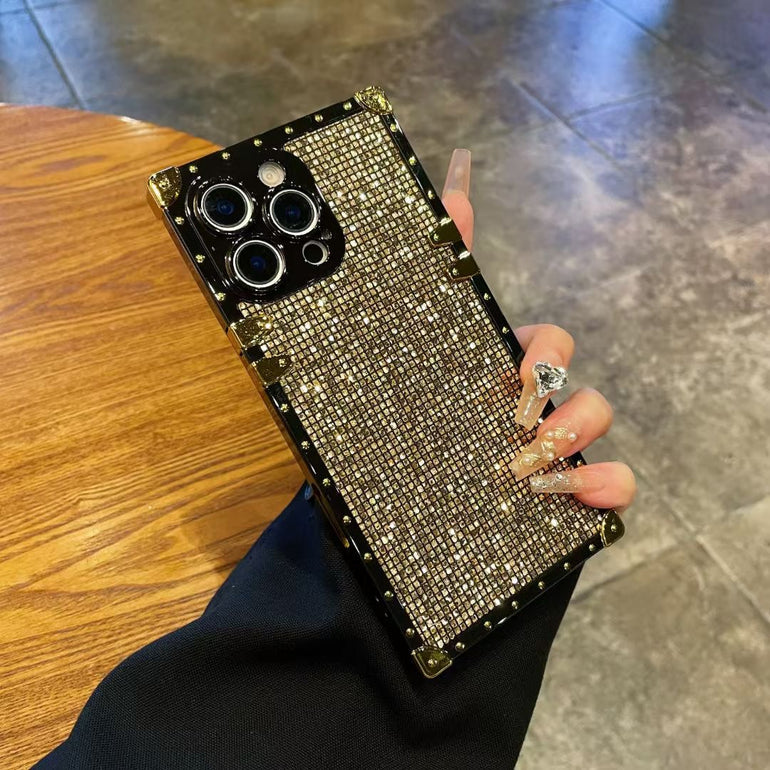 Luxury Bling Square iPhone Case With Ring Holder