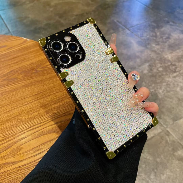 Luxury Bling Square iPhone Case With Ring Holder