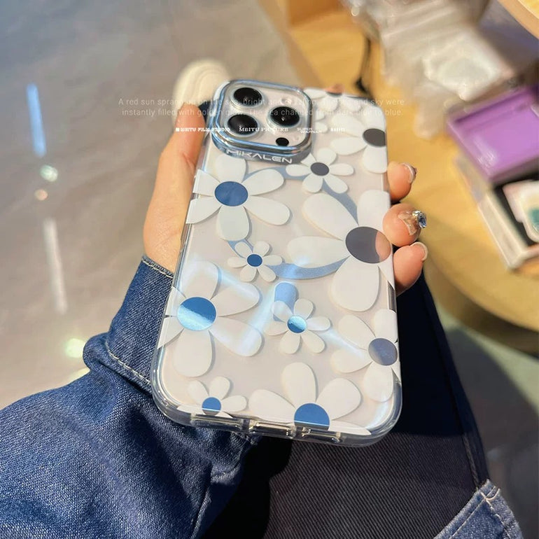 White Daisy Floral iPhone Case – 3D Matte Flower