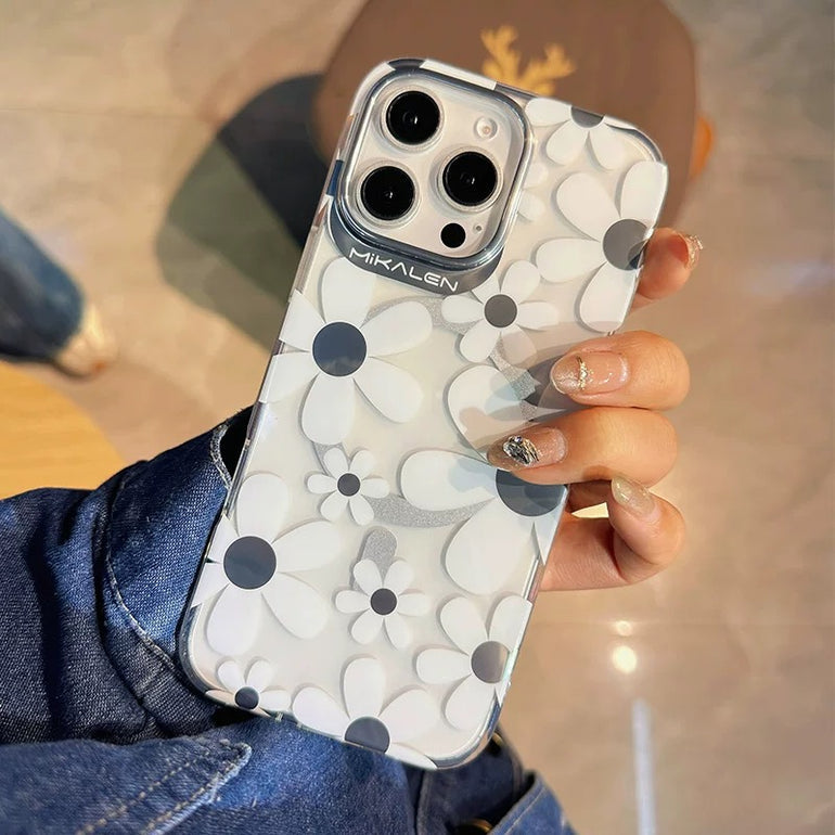 White Daisy Floral iPhone Case – 3D Matte Flower