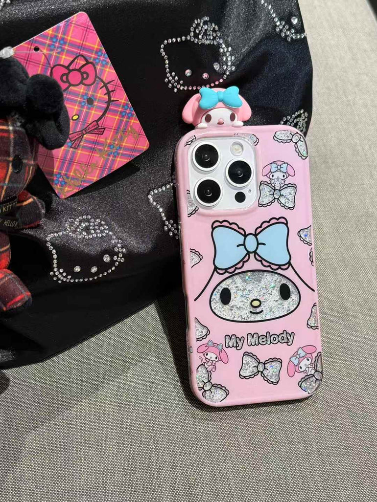 My Melody With Glitter Bow Case For iPhone