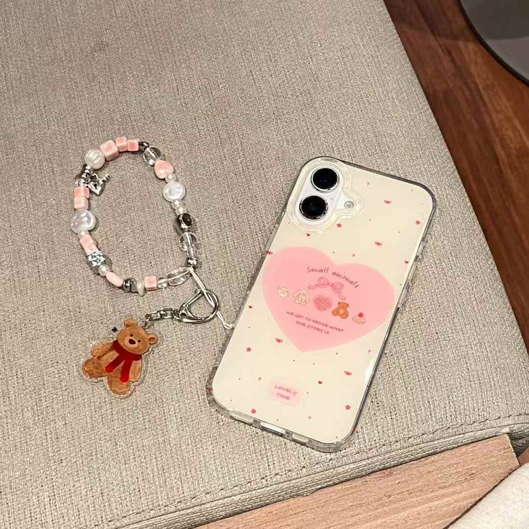 Small Animal Silicon iPhone Case With Bear Charm