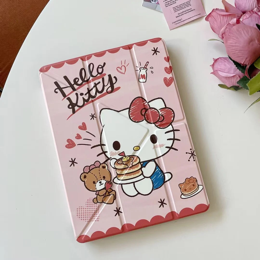 Cute Cartoon Designer iPad Case Collection – Cute Pink Magnetic Fold Cover