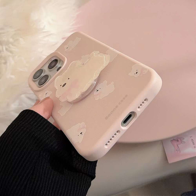 Cute Dog Pattern Pastel Color Silicon iPhone Case for iPhone