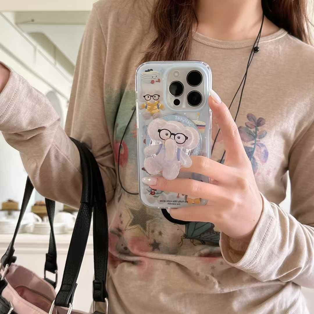 Cute Cartoon Designer Magsafe Case For iPhone With Bear Magsafe Holder