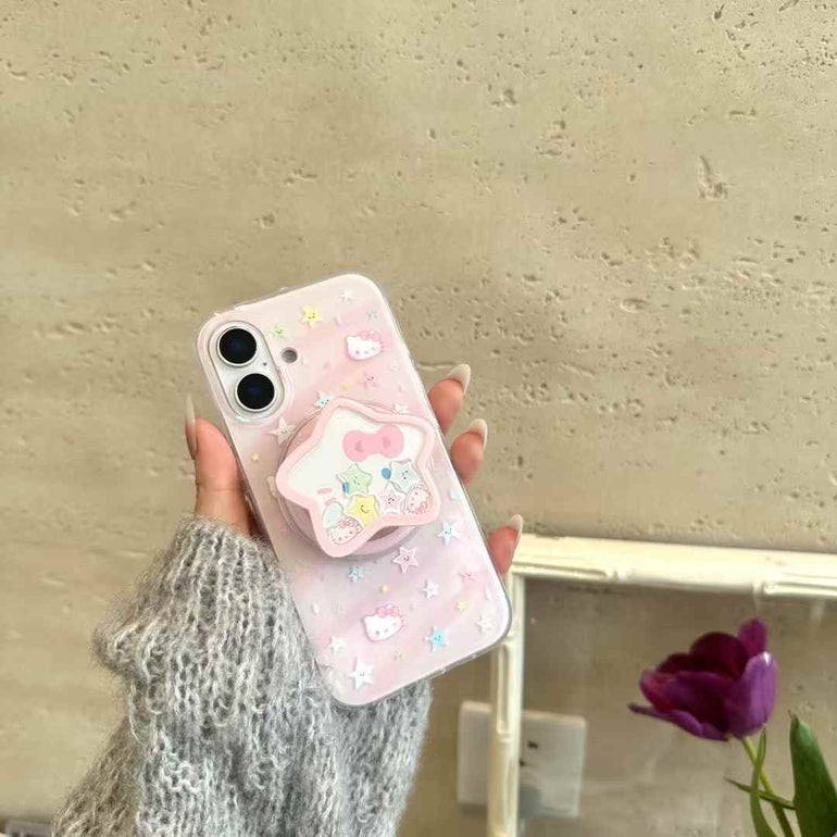 Kitty Star Silicon Case For iPhone With Star Magsafe Holder