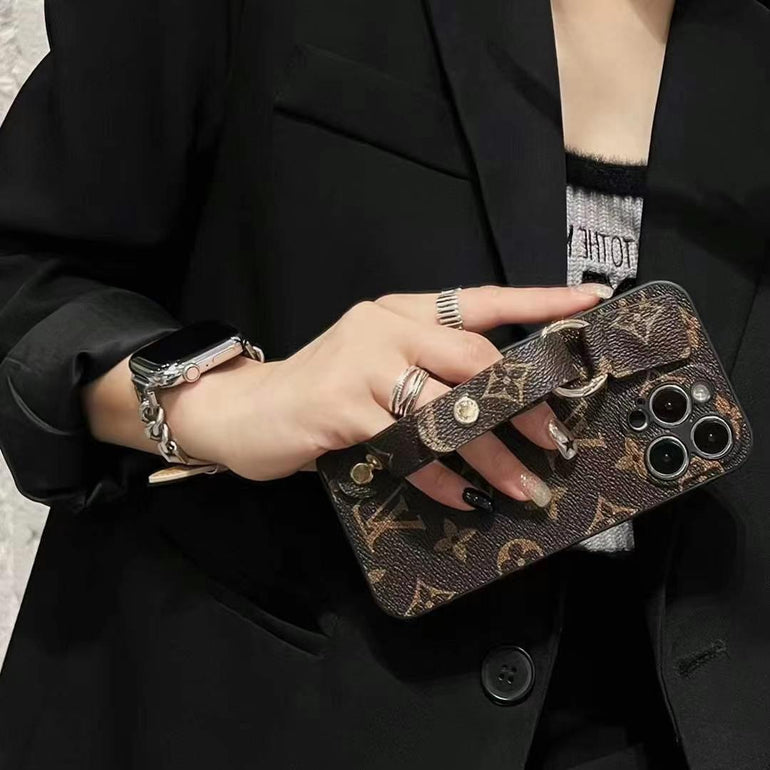 Luxury Branded Leather Case For iPhone With Belt Holder