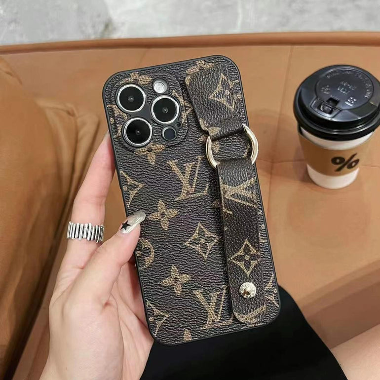 Luxury Branded Leather Case For iPhone With Belt Holder