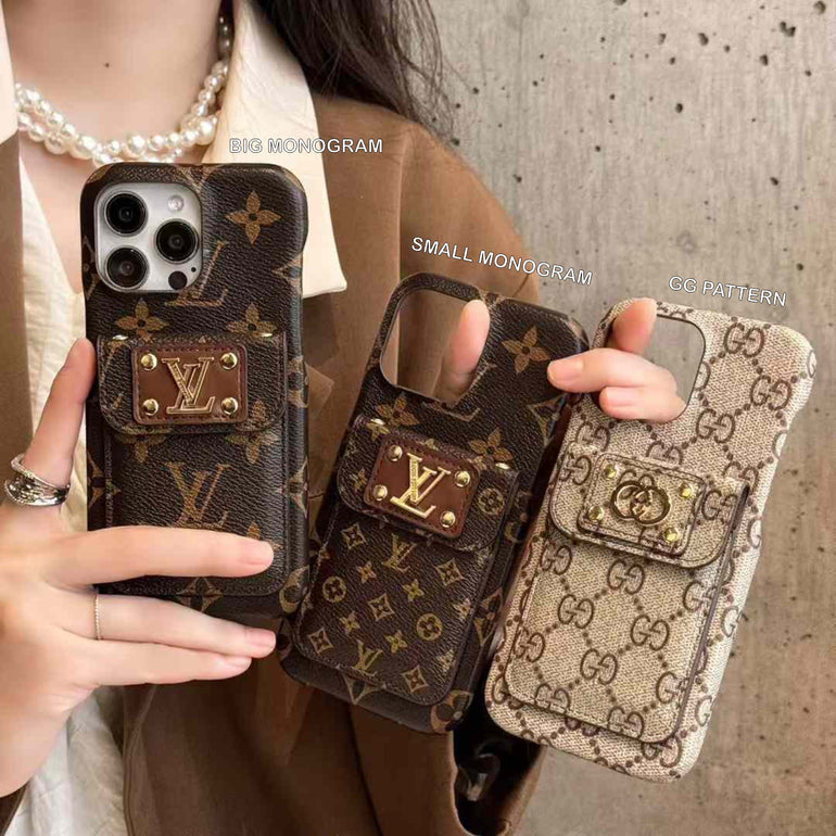 Luxury Branded Leather Monogram iPhone Case With Wallet