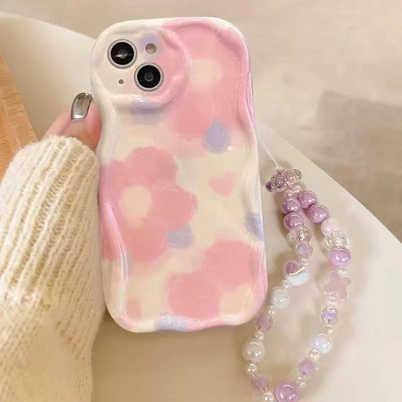 POSTEL PINK FLORAL PHONE CASE FOR 13/14/15/16/16E (Basic, Pro, Pro-Max)