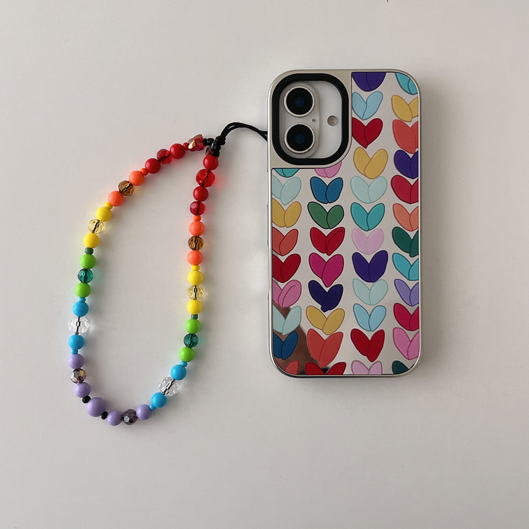 Peace ! Reflective Mirror Designe iPhone Case With Charm