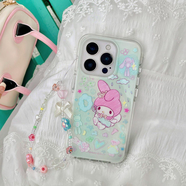 Cute Melody Silicon Case For iPhone With Charm