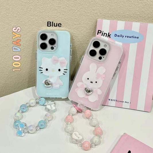 Cute Heart Silicon Case For iPhone With Lovely Charm