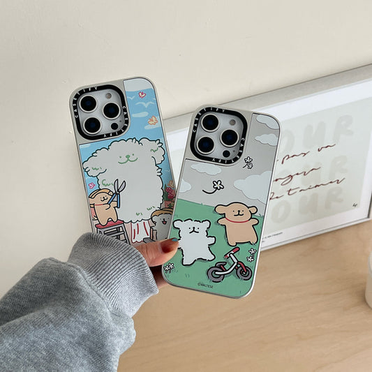 Luxury Branded Baby Bear Silicon Mirror Case for iPhone