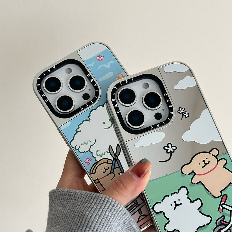 Luxury Branded Baby Bear Silicon Mirror Case for iPhone