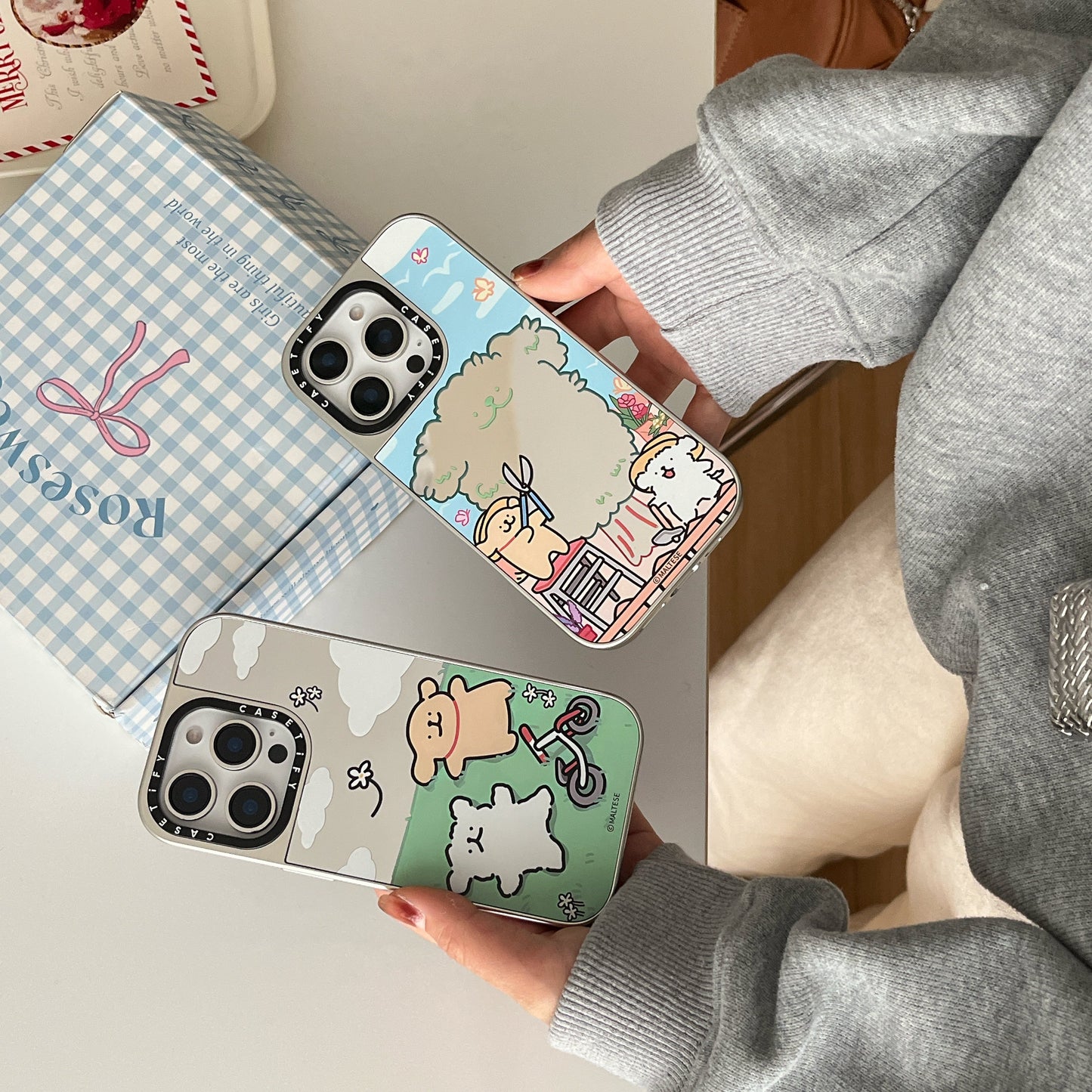 Luxury Branded Baby Bear Silicon Mirror Case for iPhone