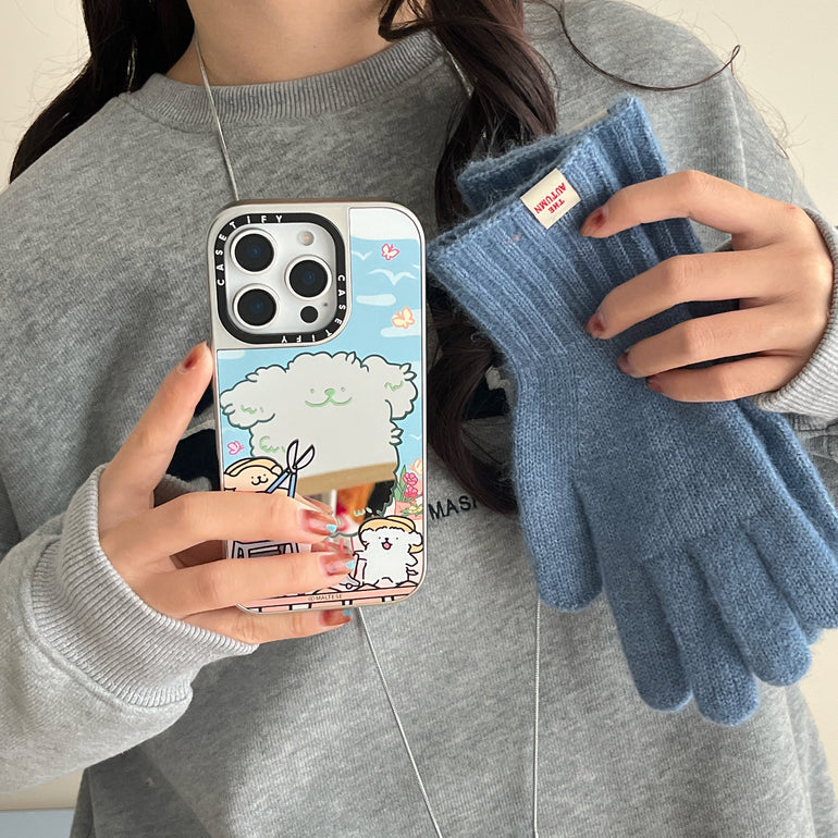 Luxury Branded Baby Bear Silicon Mirror Case for iPhone