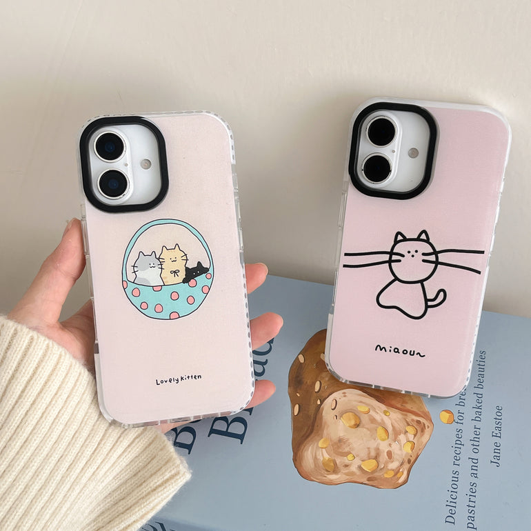 Solid Color Cute Cartoon Designer Impact Proof Silicon Case for iPhone