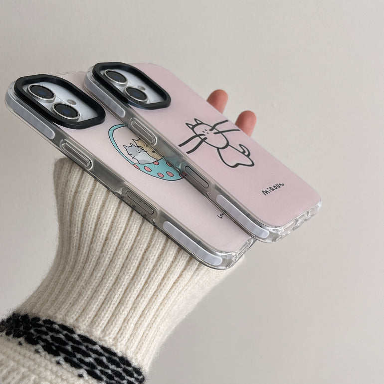 Solid Color Cute Cartoon Designer Impact Proof Silicon Case for iPhone
