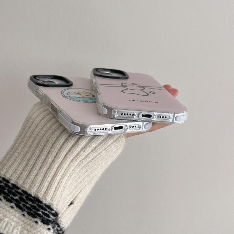 Solid Color Cute Cartoon Designer Impact Proof Silicon Case for iPhone