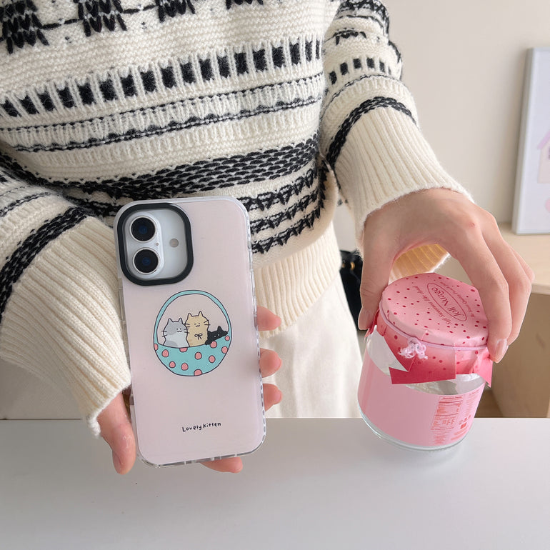 Solid Color Cute Cartoon Designer Impact Proof Silicon Case for iPhone
