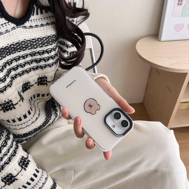 Solid Color Cute Cartoon Designer Impact Proof Silicon Case for iPhone