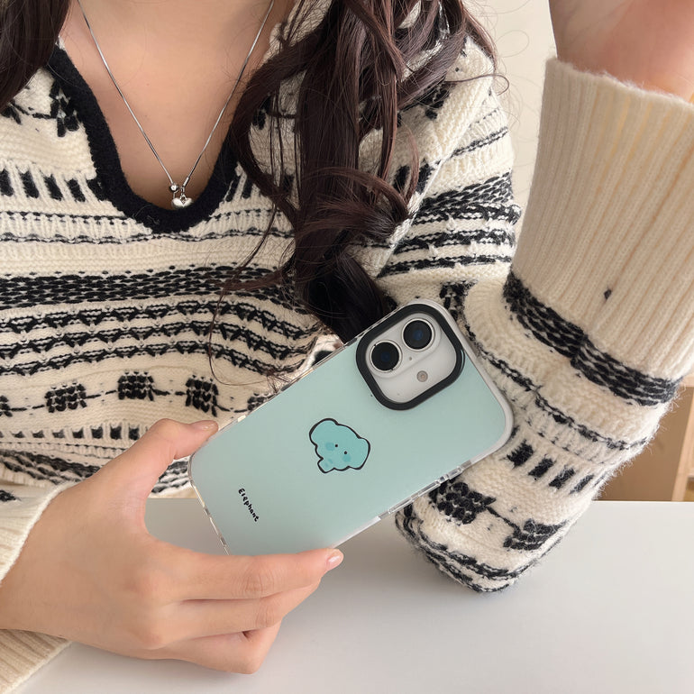 Solid Color Cute Cartoon Designer Impact Proof Silicon Case for iPhone