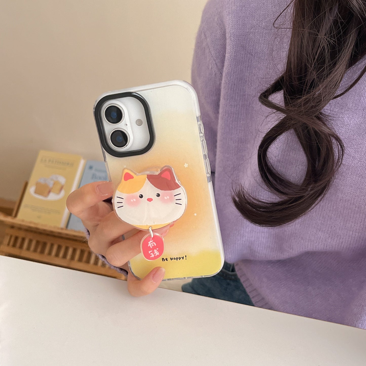 Solid Color Cute Cartoon Designer Impact Proof Silicon Case for iPhone
