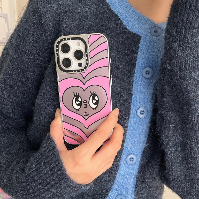 Rainbow Sunflower ! Reflective Mirror Designe iPhone Case With Charm