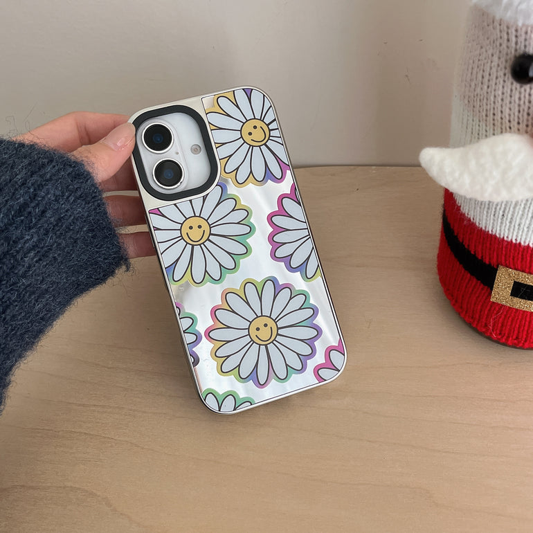 Peace ! Reflective Mirror Designe iPhone Case With Charm
