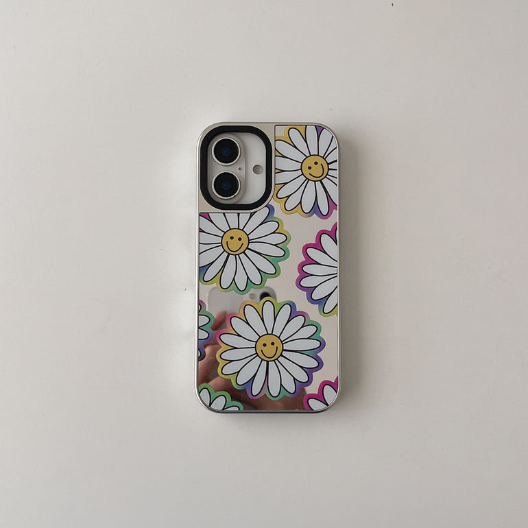 Peace ! Reflective Mirror Designe iPhone Case With Charm