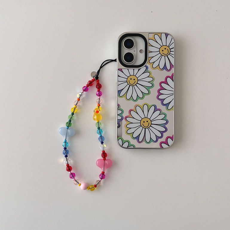 Peace ! Reflective Mirror Designe iPhone Case With Charm