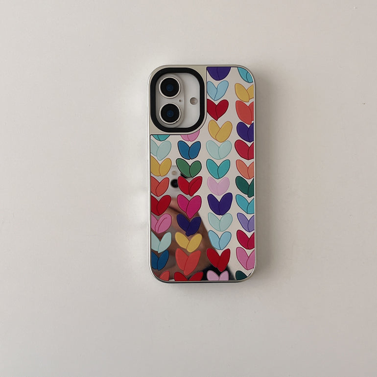 Peace ! Reflective Mirror Designe iPhone Case With Charm