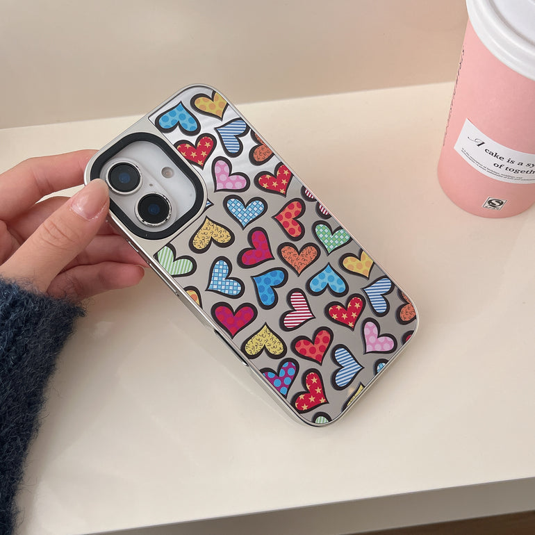Peace ! Reflective Mirror Designe iPhone Case With Charm